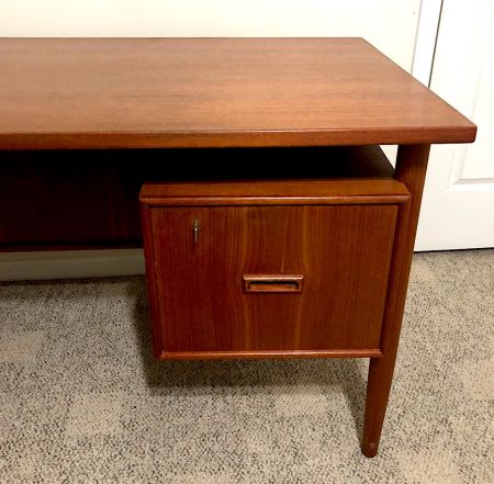 Mid-Century Modern Danish Teak Arne Vodder Style Floating Top Desk 5.jpg