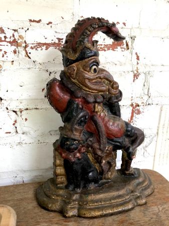 Painted Cast Iron Door Stop Depicting Punch and His Dog Toby 3.jpg