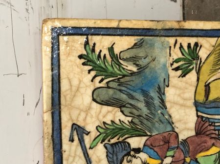 PERSIAN QAJAR POTTERY TILE 2 Princes on Horseback 5.jpg