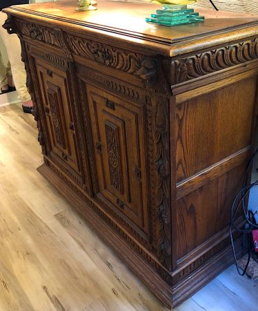 Renaissance Revival Oak 2 Door Cabinet 19th century 2.jpg