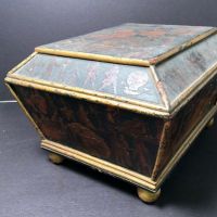 1840s Shell Collection in Victorian Decoupage Sarcophagus Box 4 (in lightbox)
