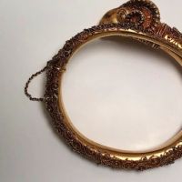 18k Gold Etruscan Revival Ram's Head Bracelet Earrings and Brooch Set 4.jpg