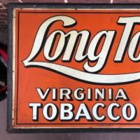 Long Tom Virginia Tobacco Painted Metal sign in Original Wood Frame By St Thomas Metal Signs ltd 1.jpg