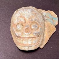 Maya Pottery Skull Shard with Ghoulish Expression 5 (in lightbox)