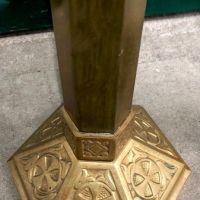 Pr of Brass Church Floor Candlesticks 6.jpg