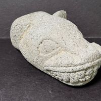 Pre Columbian Jaguar Head From Metate Volcanic Stone 12 (in lightbox)