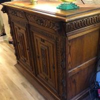 Renaissance Revival Oak 2 Door Cabinet 19th century 2.jpg