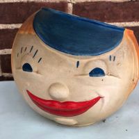 Robinson Ransbottom Cookie Jar Young Girl with US Doughboy Hat Lid 2.jpg