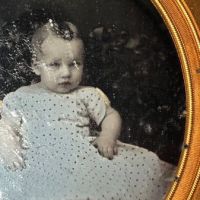 Sixth Plate Daguerreotype of Baby Very Early Baltimore Photographer Signed Pollock  5.jpg