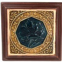 Tile in Frame Dark Blue Flower Arts and Crafts 1.jpg