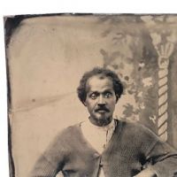 Tin Type of Poor African American Man with Painted Backdrop 2.jpg