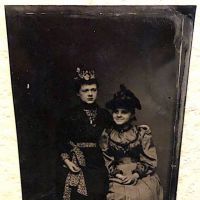 Tintype of Two Women with Amazing Detailing on Clothes Circa 1890s 4.jpg