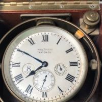 Waltham 8 Day Ship Clock in Wood Case and Key 17.jpg