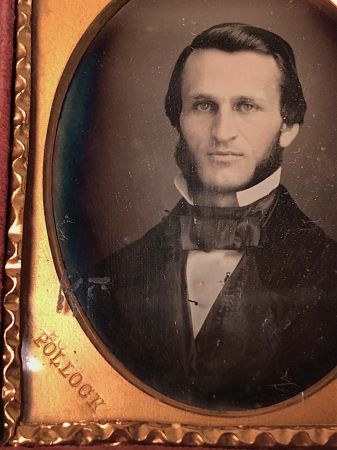 Daguerreotype of man with large square bowtie  stamped Pollack Balto 4.jpg