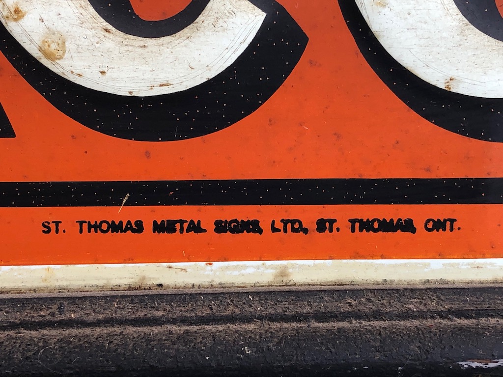 Long Tom Virginia Tobacco Painted Metal sign in Original Wood Frame By St Thomas Metal Signs ltd 2.jpg