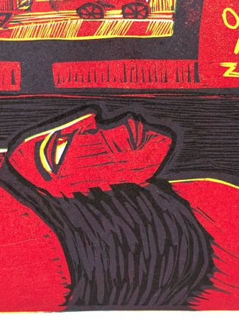 Naul Ojeda woodcut signed and numbered The Lovers 1976 8.jpg