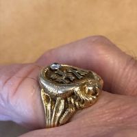 14k Gold Ring Dragon with Initials WH and Diamond 3.jpg