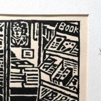 1963 Un'ichi Hiratsuka Woodcut Block Print Old Georgetown Bookstore 6.jpg