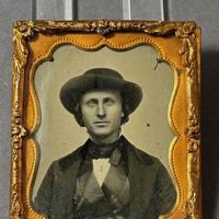 Ambrotype Ninth Plate Man In Hat Name on Back 10.jpg