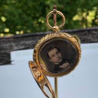 Double Portrait Locket with 2 Daguerreotypes Man and Woman Rose Gold Ornate Case 13.jpg