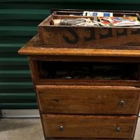 Folk Art Hand Made Miniture Chest 3 Drawers and Cabinet 4.jpg