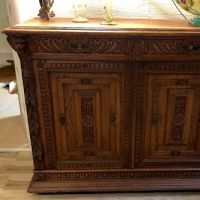 Renaissance Revival Oak 2 Door Cabinet 19th century 3.jpg