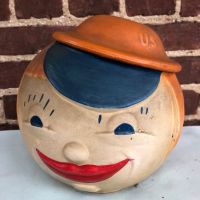 Robinson Ransbottom Cookie Jar Young Girl with US Doughboy Hat Lid 3.jpg