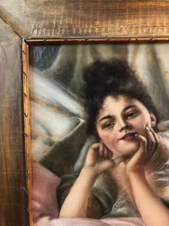  Woman Lying in Bed Oil on Canvas Circa 1900 4.jpg