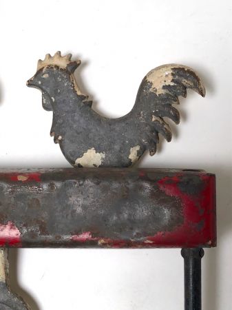 Antique Hoffman Carnival Shooting Target Two Roosters 5.jpg