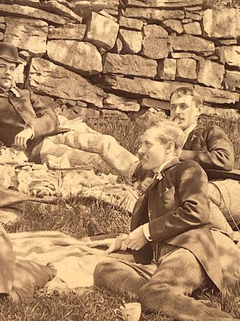 Large Cabinet Card of 3 Couples Having Picnic Beuatiful Clarity and Detail 8.jpg