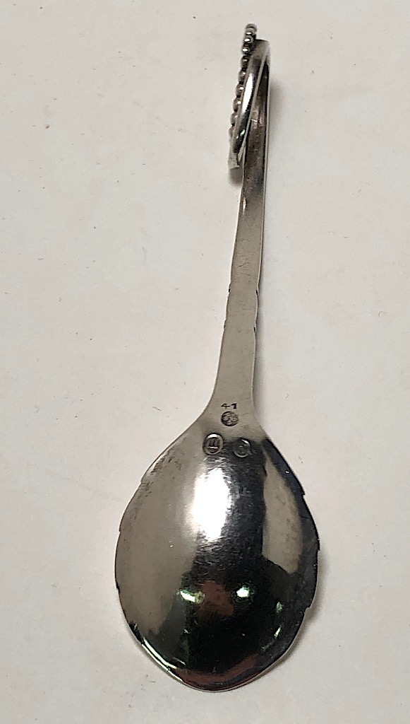 Georg Jensen Sterling Silver Ornamental Spoon 41with Early Hallmarks Sugar Spoon 3.jpg