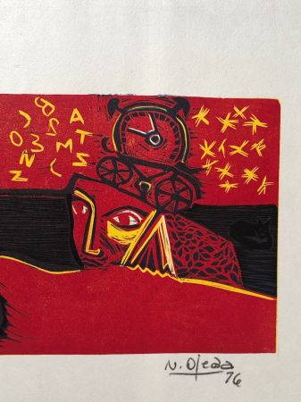 Naul Ojeda woodcut signed and numbered The Lovers 1976 9.jpg