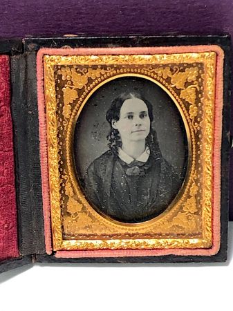 Ninth Plate  Daguerreotype in Case By Tyler and Co. Boston Woman Portrait in Ornate Mat 1.jpg