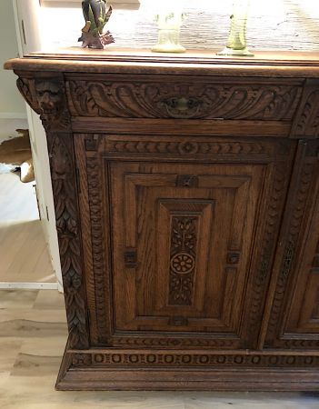 Renaissance Revival Oak 2 Door Cabinet 19th century 4.jpg
