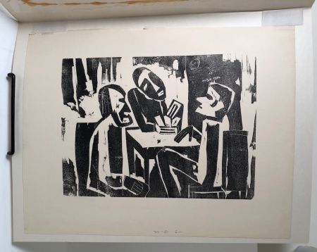 Robert M. Huth Woodcut Titled Tischgenossen Table Companions From Kundung Art Journal 1921 2.jpg