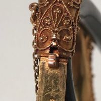 18k Gold Etruscan Revival Ram's Head Bracelet Earrings and Brooch Set 28.jpg