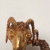 18k Gold Etruscan Revival Ram's Head Bracelet Earrings and Brooch Set 6.jpg