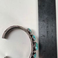 Antique Pawn Navajo Silver Cuff with Turquoise 14.jpg