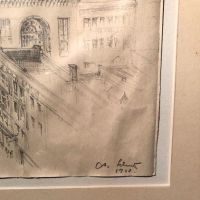 Anton Schutz Original Drawing and Etching Framed and Matted The Spirt of Baltimore, 1930 4.jpg