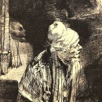 Dr Faustus in His Study Etching by Rembrandt Framed 5.jpg