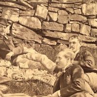 Large Cabinet Card of 3 Couples Having Picnic Beuatiful Clarity and Detail 8.jpg