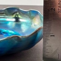 Louis Comfort Tiffany Blue Favrile Bowl LCT 1757 11 (in lightbox)