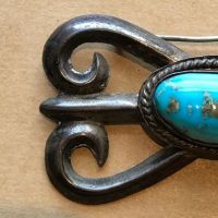 Native American Brooch Torquoise and Silver Signed BW Navajo 4.jpg
