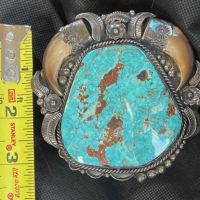 Navajo Bear Claw and Turquoise Massive Cuff 13.jpg