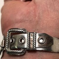 Pre WWII Silver Native American Silver Watch Band with Buckle Clasp 7.jpg