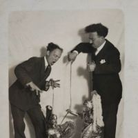 Real Photo Pitch Card for Sicilian Marionette Show Famiglia Greco Italian Circa 1920s 1.jpg (in lightbox)