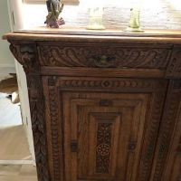 Renaissance Revival Oak 2 Door Cabinet 19th century 4.jpg