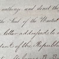 Signed Franklin Pierce appointment of James Bowlin to Republic of New Granada December 16th 1854 10.jpg