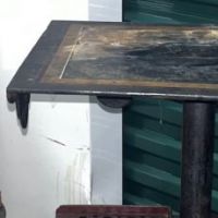 Vicrtorian Iron Black Revolving Bookcase Stenciled 12 (in lightbox)