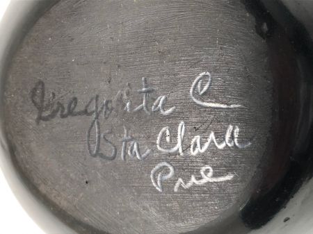Black on Black Native American Pot Santa Clara Bowl By Gregorita Chavarria 4.jpg